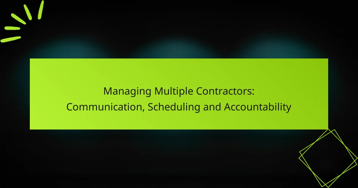 Managing Multiple Contractors: Communication, Scheduling and Accountability