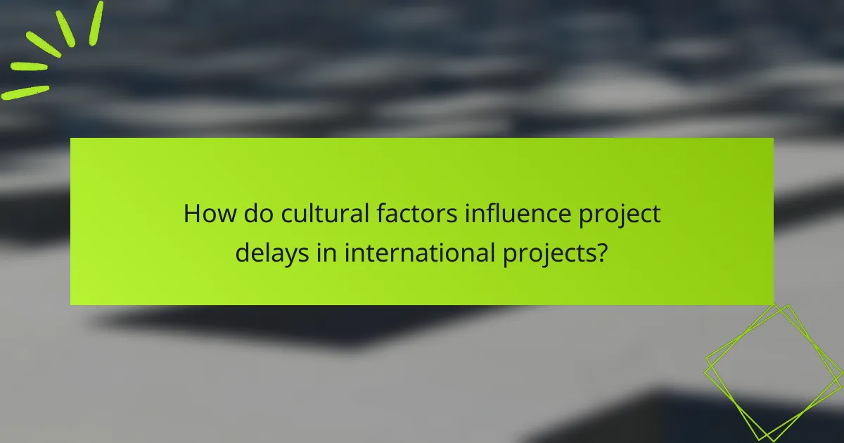 How do cultural factors influence project delays in international projects?