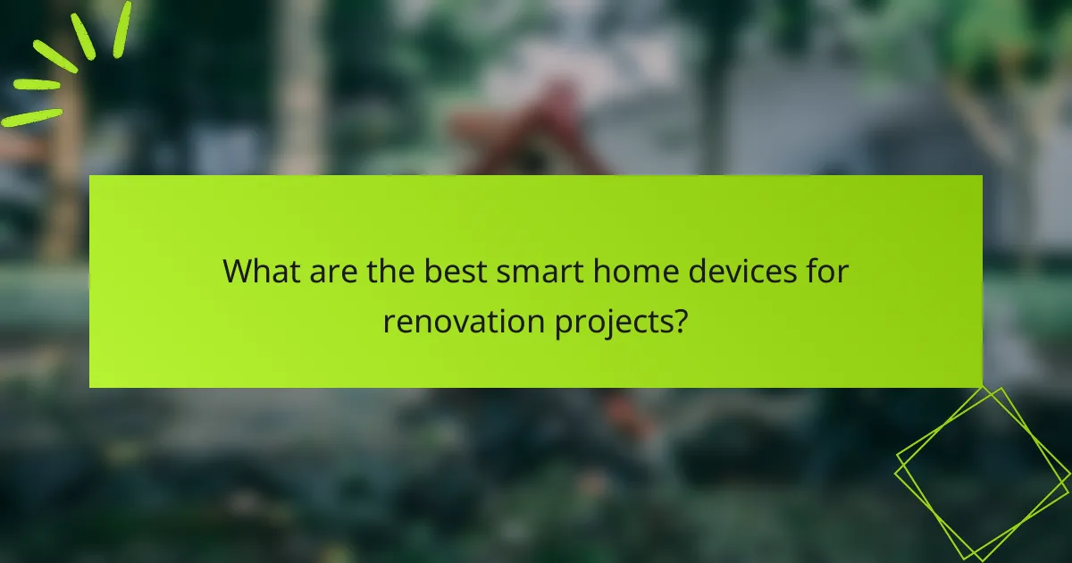 What are the best smart home devices for renovation projects?
